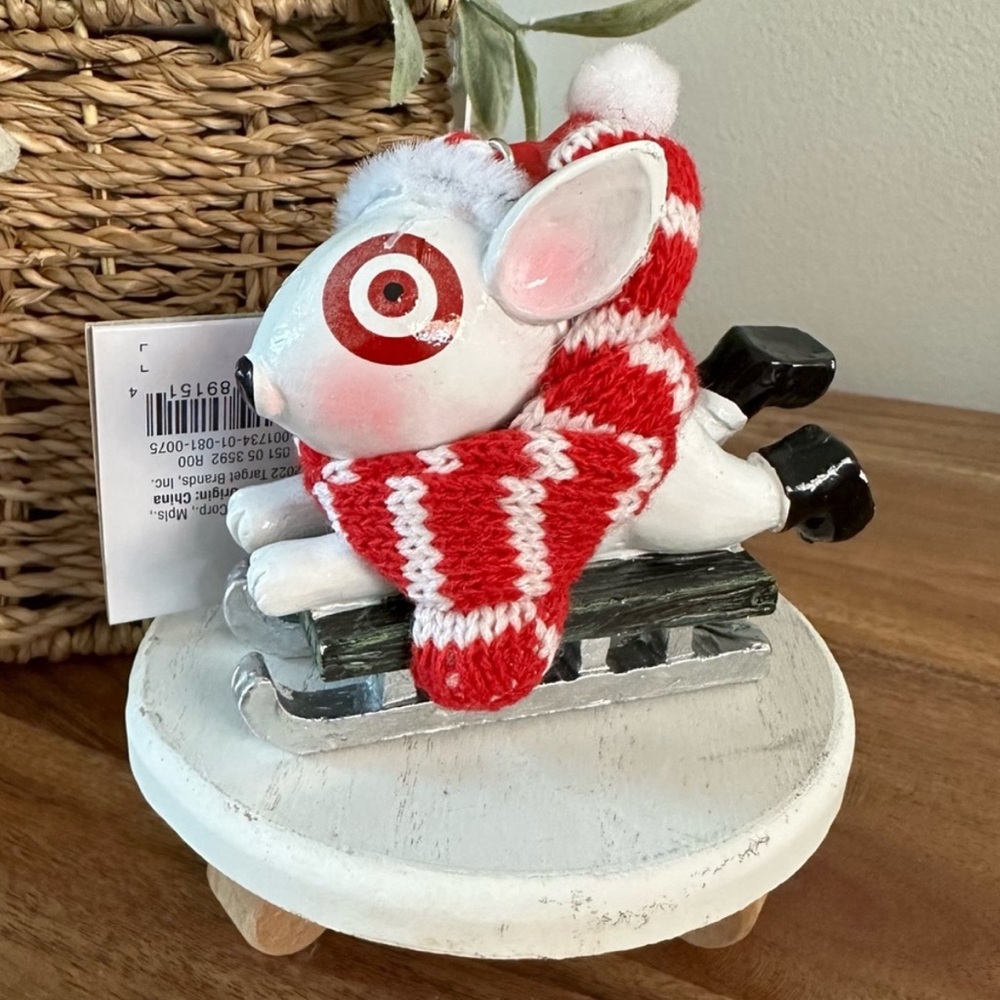 Target BULLSEYE Dog Ornament 2022 Sledding Dog Mascot Wondershop NWT